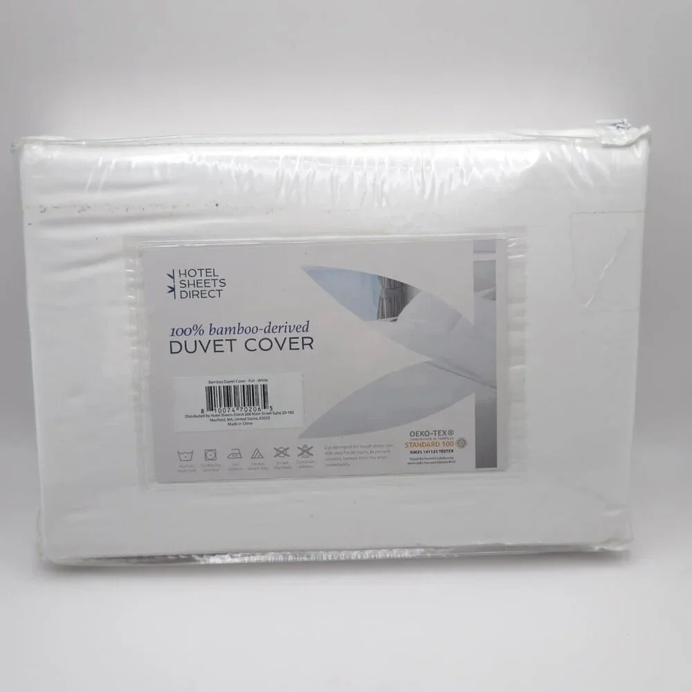 New HOTEL SHEETS DIRECT‎ 100% Bamboo Duvet Cover Set Full White OEKO-TEX